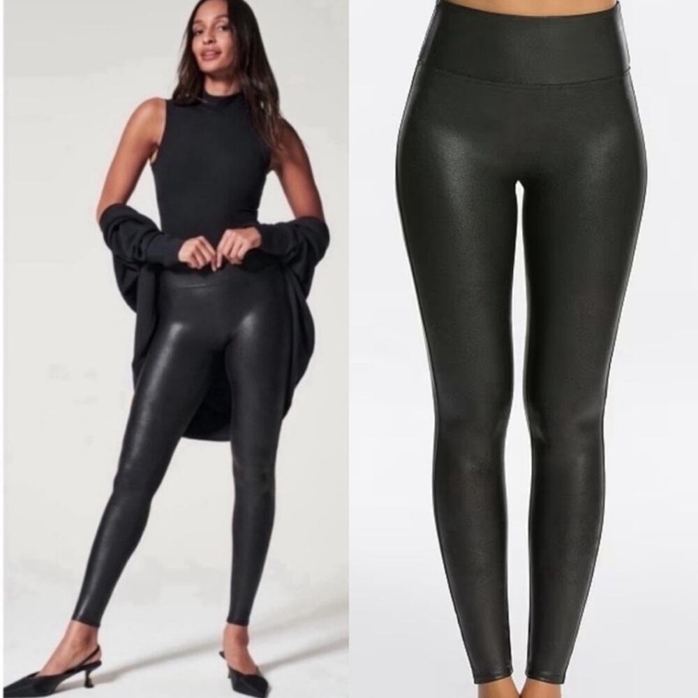 Spanx Black Faux Leather Leggings